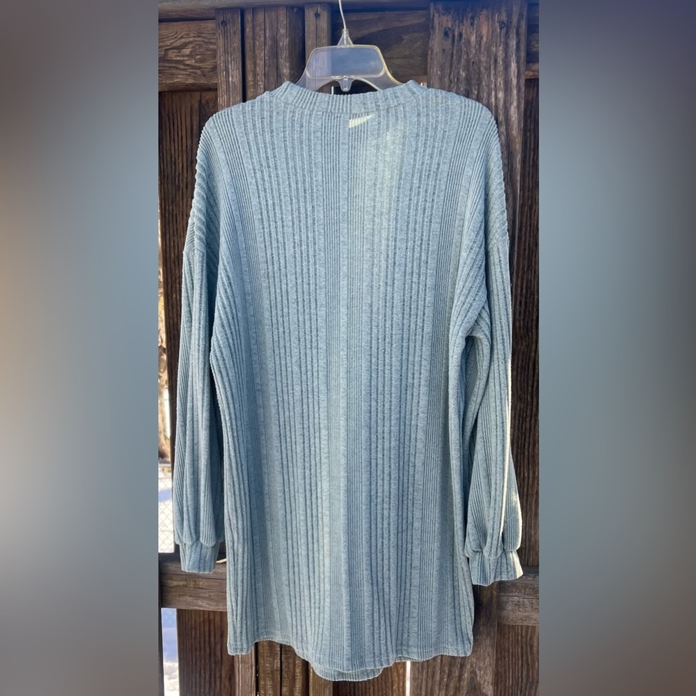 Mint Green Drop Shoulder Sweater Dress - Picture 4 of 6